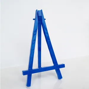 Mini caballete de plástico para niños, soporte para tarjetas, expositor, azul, 3,5 "x 6,3"