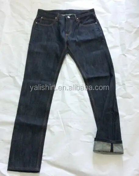 Benutzer definierte Großhandel Hochwertige Baumwolle Unwash Original Raw Herrenmode Selvedge Denim Herren Jeans