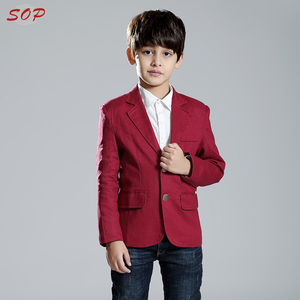 Abbigliamento per bambini bambini formali vestito di lino giacca sportiva dei ragazzi giacca per l'autunno inverno o tutto l'anno - Product Image 2