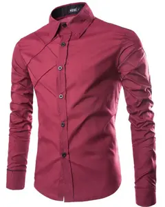 Herfst Nieuwe Mode Mannen Slim Fit Shirt Hoge Kwaliteit Casual Shirt