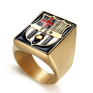 Barcelona football club logo stainless steel men'<span class=keywords><strong>s</strong></span> ring - Product Image 1