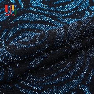 Tissu en jersey jacquard rose en nylon métallisé argenté FDY noir et <span class=keywords><strong>bleu</strong></span> avec paillettes pour <span class=keywords><strong>pull</strong></span> - Product Image 3