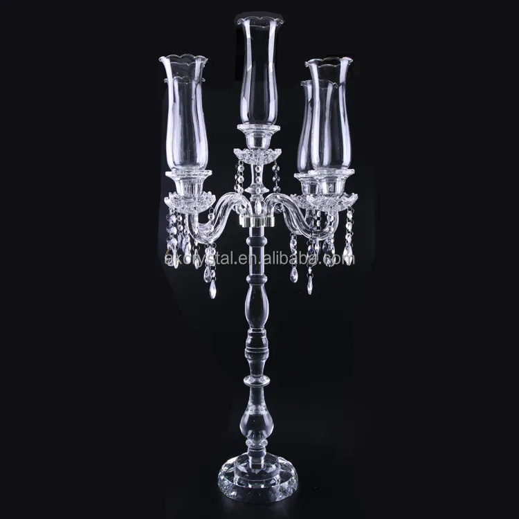 Moda caliente antiguo Alto 5 brazos candelabros de cristal bodas centro de mesa candelabro de cristal para la venta