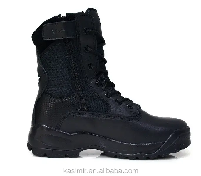 उच्च गुणवत्ता के नए पूर्ण अनाज चमड़े ईवा पुरुषों असली लेदर शीतकालीन जूते रबर जाल सामरिक जूते काले