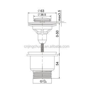 <span class=keywords><strong>BONDE</strong></span> <span class=keywords><strong>LAVABO</strong></span> UP&DOWN LAITON BOUCHON PLAT CHROME 5-55 mm - Product Image 2