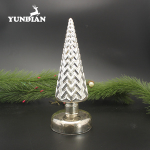 Factory Customized Silvery Glass Christmas <strong>Tree</strong> Finials <strong>Toppers</strong> for Home Table Decoration - Product Image 5