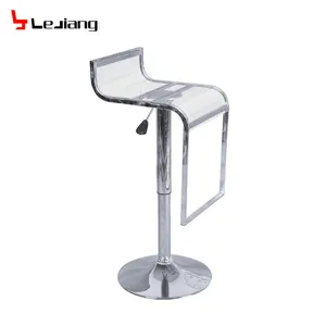 Tabouret de bar en acrylique, base ronde chromée et élévateur à gaz, bon marché, livraison gratuite