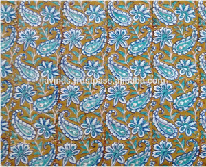 Indian Cotton Raw Fabric Wholesale Lot of Floral Hand Block Print Fabric Indian Cotton Dress <b>Sewing</b> Fabric <b>for</b> Women's Clothing - Product Image 1