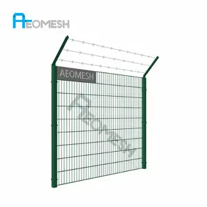 AEOMESH Wholesale Alibaba Palisade Fencing PVC Coated Europe Strong Double Wire Field Cheap Security Fence