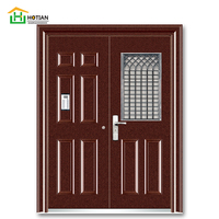 Porte d'entrée principale en acier pour grande maison, porte d'entrée en acier, conception de porte principale pour porte double en acier américaine