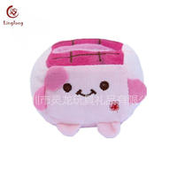 Nouveau design en peluche rose Tofu en peluche Support de siège pour téléphone portable
