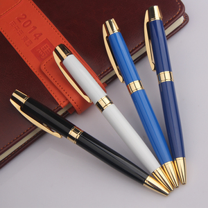 ปากกาลูกลื่นตราโลโก้ออกแบบได้ตามต้องการปากกาโลหะสีดำทองหรูหราสไตล์ผู้บริหาร1.0มม. เลเซอร์ความกว้างในการเขียนเหล็ก - Product Image 3