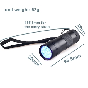 390nm-395nm UV Ultra Violet 12 UV LED Linterna Antorcha <span class=keywords><strong>de</strong></span> Luz Detector <span class=keywords><strong>de</strong></span> Orina Al Aire Libre - Product Image 2