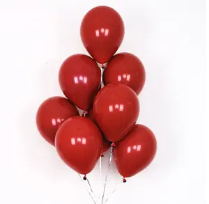 Hochwertige EN71 Standard Hochzeits feier Dekoration Granat rote Farbe Doppels chicht Latex Luftballons