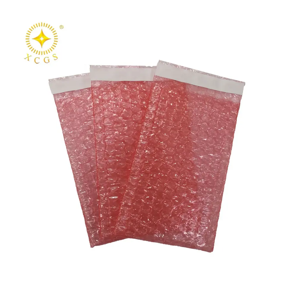 Anti static custom color self sealing adhesive plastic PE air bubble packing wrap bubble pouch
