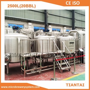 Tiantai 2500L Craft Four Vessel Bright Lager Beer Produce Costo de planta - Product Image 3