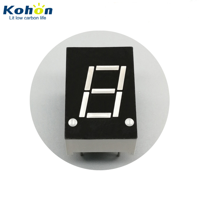 Common Anode 0.43 Inch 1 Digit Red LED 7 Segment Display with Two Decimal Points Through Hole 11-Pin DIP Package