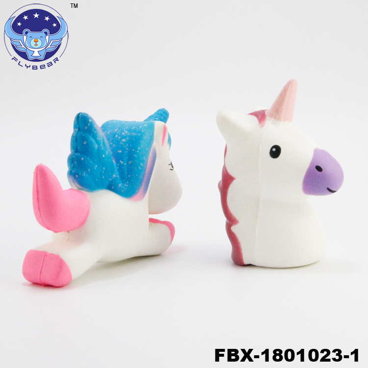 Flybear Kawaii мягкими игрушками, планки замедлить рост Jumbo симпатичные цветные единорог глава конфеты аромат для детей партия