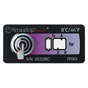 Timestrip 플러스 8 도 C 8 시간 TP-065 온도. 열 스티커