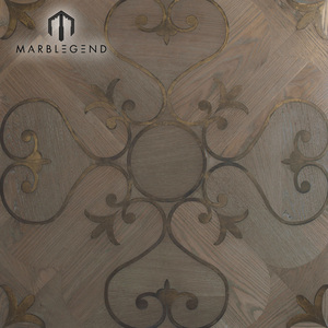 Suelo de Parqué de Madera de Roble con Incrustaciones de Acero Inoxidable Decorativo para Interiores a Precio Económico para Villa - Product Image 3
