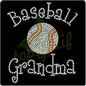 la abuela de béisbol de diamantes de imitación de transferencia de calor - Product Image 1
