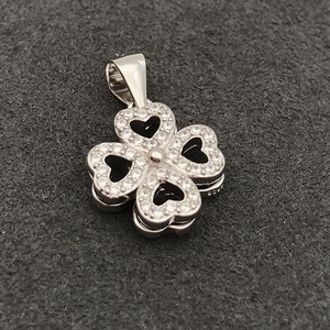 Simple señorita salvaje <span class=keywords><strong>trébol</strong></span> de la suerte colgante en plata de ley - Product Image 6
