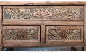 <span class=keywords><strong>Table</strong></span> de <span class=keywords><strong>console</strong></span> en bois sculpté à la main de style chinois antique avec tiroirs de rangement - Product Image 4