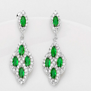 cristal de la moda <span class=keywords><strong>las</strong></span> mujeres abandonar la forma de la boda de color verde circón pendiente de la gota - Product Image 1