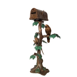 Décoration de la maison thème Animal taille réelle métal Bronze laiton <span class=keywords><strong>Double</strong></span> dauphin Statue <span class=keywords><strong>boîte</strong></span> <span class=keywords><strong>aux</strong></span> <span class=keywords><strong>lettres</strong></span> - Product Image 6