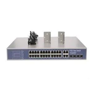 250m 400m long distance poe 24 port power over ethernet poe switch with 4 gigabit copper/sfp combo uplink