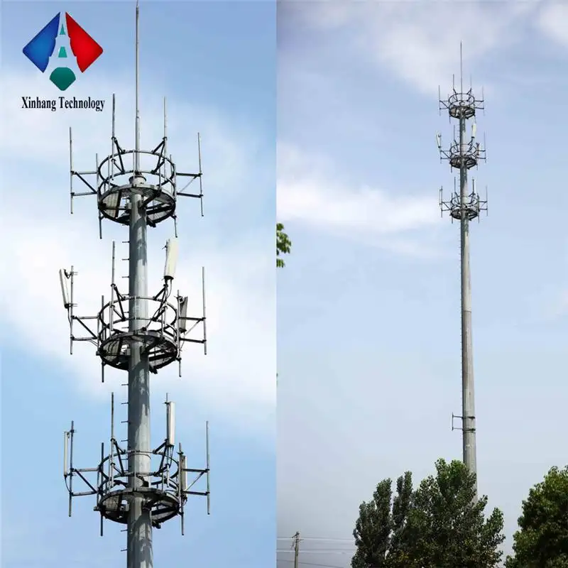 Galvanizli 4g wifi direği gsm monopole çelik monopoller anten direği iletişim kulesi