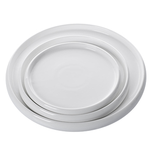 Venta al por mayor banquete blanco brillante vajilla de cerámica blanco placas ronda ~ - Product Image 3