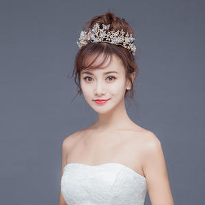 Mahkota Pengantin Mahkota Mutiara Barok Berhiaskan Berlian Imitasi dan Tiara Ikat Rambut Kupu-kupu Aksesoris Rambut Pernikahan Mahkota Putri Tiara Pengantin - Product Image 4