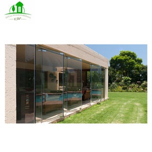 Systèmes de rails pour portes pliantes, portes accordéon intérieures, portes extérieures <span class=keywords><strong>sans</strong></span> cadre en verre, alliage d'aluminium fini <span class=keywords><strong>sans</strong></span> cadre en aluminium - Product Image 4