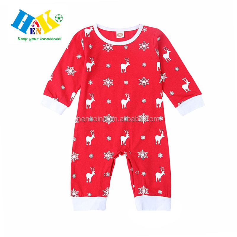 Модные Санта малышей Ползунки с длинным рукавом