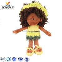 Prix d'usine, poupées en peluche rembourrées, jouets, poupée américaine noire en peluche personnalisée pour bébé
