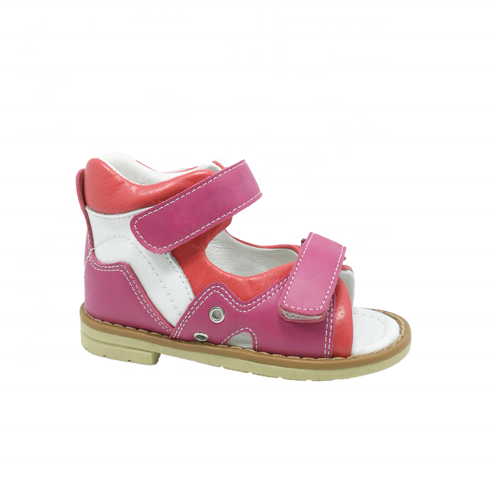 Ортопедические сандалии для девочек, коррекция плоскостопия, синтетическая кожа, розовые