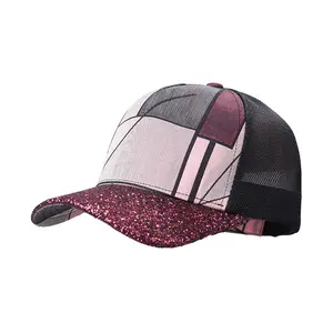 Groothandel hot koop stijlvolle multi gekleurde plaid vrachtwagen mesh cap strand trucker hoed voor vrouwen