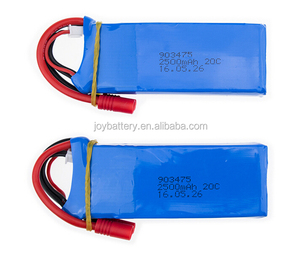 충전식 lipo 903475 7.4v 2500mah 20C 헬리콥터 리튬 이온 폴리머 배터리