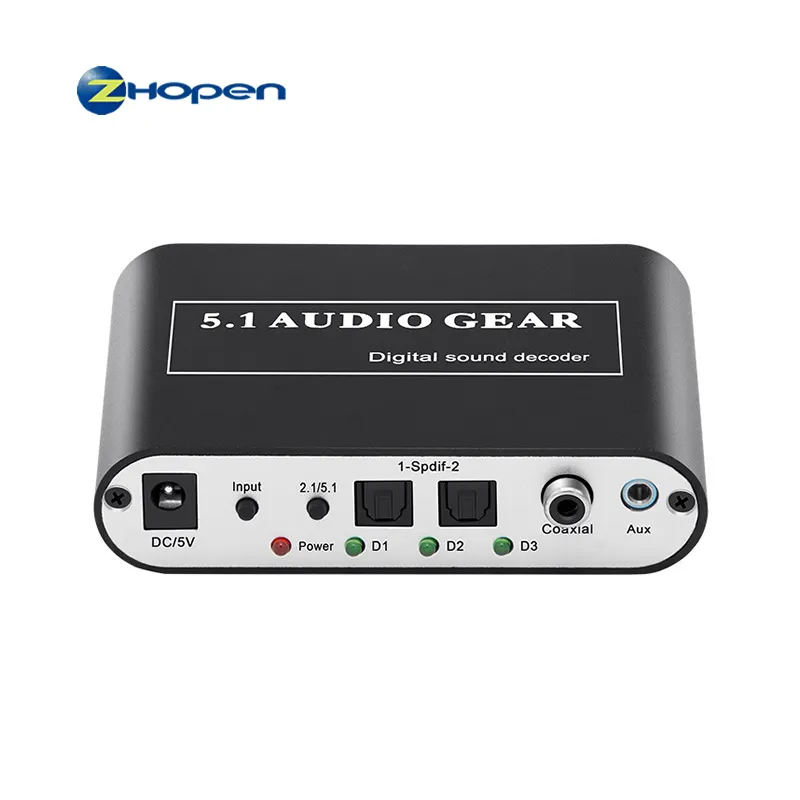 Gute Qualität 5.1 Audio-Ausrüstung AC3 DTS Digital Optical To Analog 5.1-Kanal-Surround-Audio-Decoder