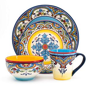 Juego <span class=keywords><strong>de</strong></span> Vajilla <span class=keywords><strong>de</strong></span> Cerámica con Diseño Floral Español/Mexicano para 4 Personas - Product Image 3