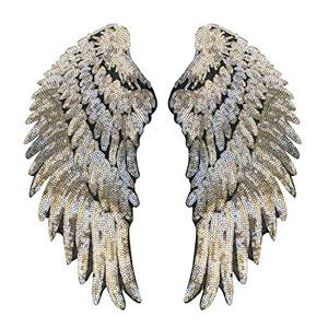 <span class=keywords><strong>Custom</strong></span> Angel wings Padrão Bordado Lantejoula Ferro em Patches para Vestuário Não Mínimo - Product Image 1
