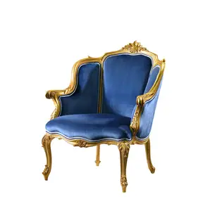ขายร้อนสไตล์ฝรั่งเศสไม้เนื้อแข็งเก้าอี้โบราณผ้า Master เก้าอี้