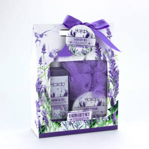 Lüks banyo hediye seti yeni tasarım lavanta ve yasemin mor banyo hediye seti losyon duş jeli kabarcık fırçalayın - Product Image 6
