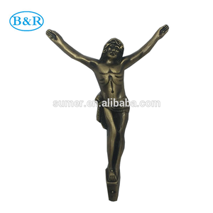 J01 Antique bronze articles funéraires en métal Jésus pour cercueil Christ - Product Image 2