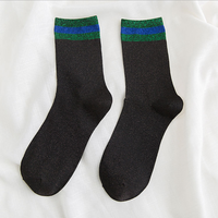 Chaussettes scintillantes pour femmes, chaussettes de sport pour femmes, chaussettes brillantes pour femmes, bas élastiques