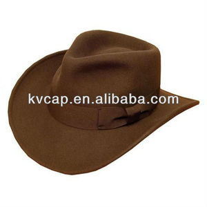 china de color marrón de fieltro de lana de fieltro sombrero de fieltro de la tapa de indiana jones de estilo - Product Image 1