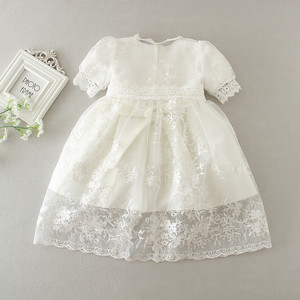 Hote vendita Chiffon Bianco Battesimale Battesimo Piccolo Bambino Vestito Per La Ragazza - Product Image 5