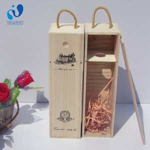 WanuoCraft Custom Logo Paulownia Wooden <strong>Red</strong> Wine Boxes for Wine Bottle <strong>Wood</strong> Box Packing Gift Boxes - Product Image 1