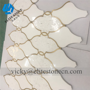 Gạch Lát Đá Cẩm Thạch Nội Thất Chuyên Nghiệp Gạch Lát Sang Trọng Brass Mosaic Để Trang Trí Trong Nhà - Product Image 3
